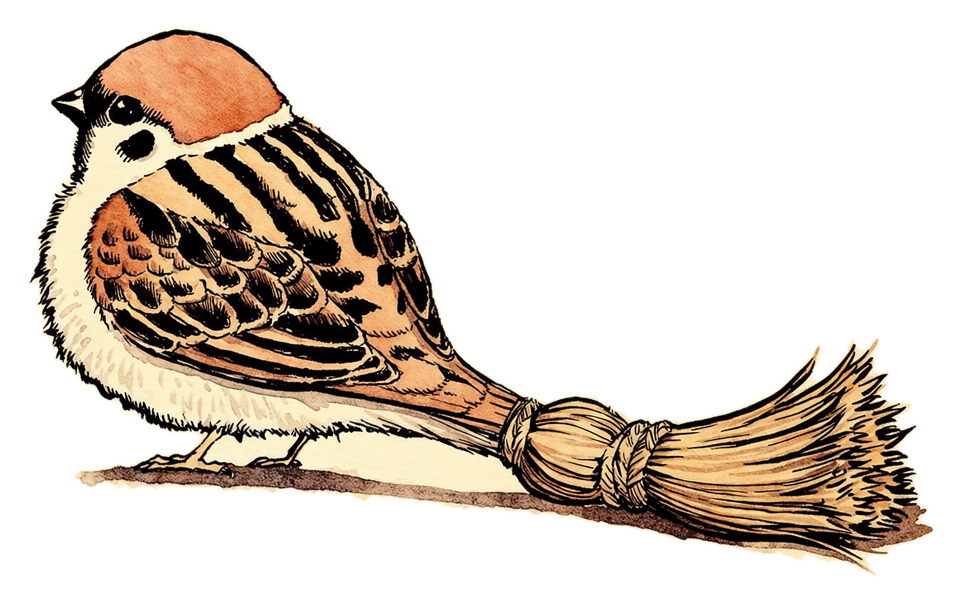A little brown bird with a broom-like tail